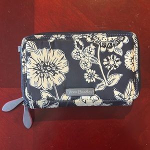 Vera Bradley Navy/White Floral Crossbody/Zippered Clutch/Wallet Strap Missing